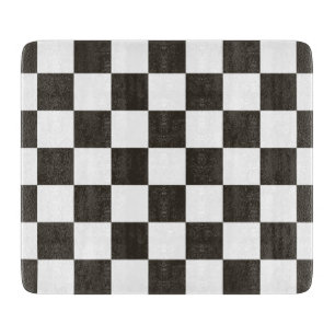 Chequered Flag (Black and White) (Checker Pattern) Cutting Board