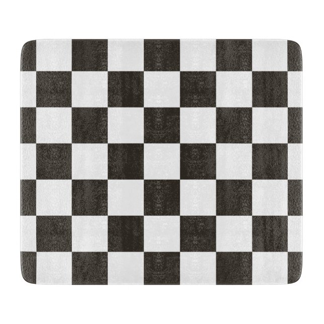 Chequered Flag (Black and White) (Checker Pattern) Cutting Board (Front)