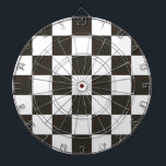 Chequered Flag (Black and White) (Checker Pattern) Dart Board<br><div class="desc">This design features a black-and-white chequered flag that is typically used in motor racing to indicate the finish. The flag is often associated with the winner of a race, since they are the first to drive past the chequered flag. The pattern can also be seen as influenced by a checkerboard,...</div>