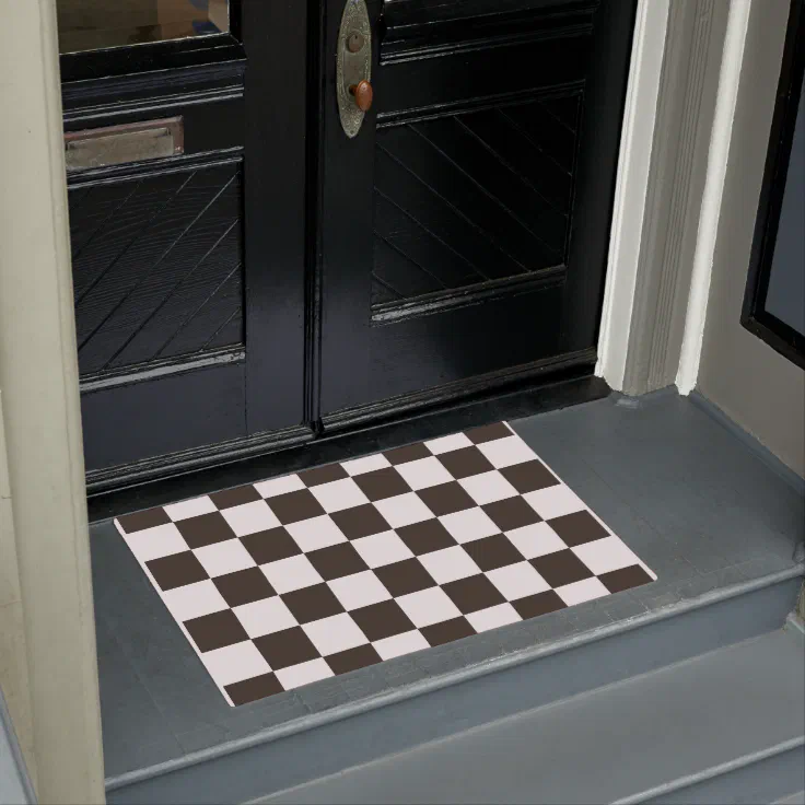 Chequered Flag (Black and White) (Checker Pattern) Doormat Zazzle