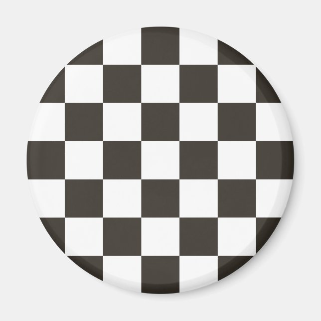 Chequered Flag (Black and White) (Checker Pattern) Magnet (Front)
