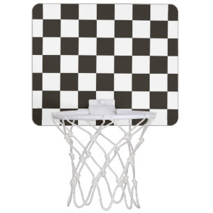 Chequered Flag (Black and White) (Checker Pattern) Mini Basketball Hoop