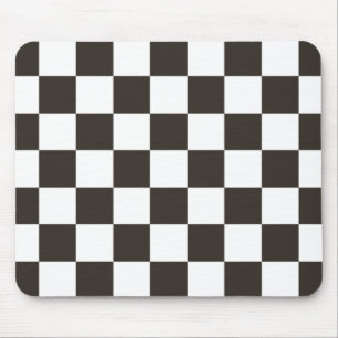 Chequered Flag (Black and White) (Checker Pattern) Mouse Pad