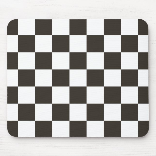 Chequered Flag (Black and White) (Checker Pattern) Mouse Pad (Front)