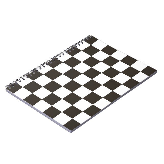 Chequered Flag (Black and White) (Checker Pattern) Notebook (Left Side)