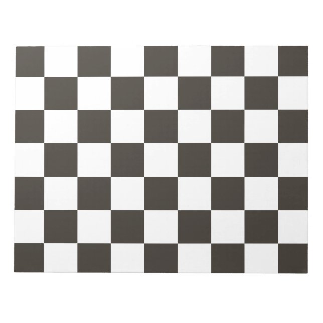 Chequered Flag (Black and White) (Checker Pattern) Notepad (Front)