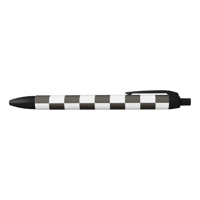 Chequered Flag (Black and White) (Checker Pattern) Pen (Top)