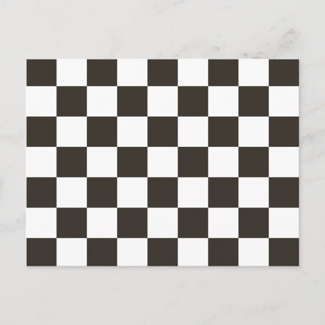 Chequered Flag (Black and White) (Checker Pattern) Postcard (Front)