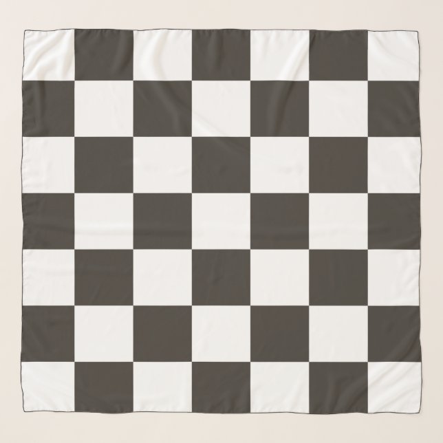 Chequered Flag (Black and White) (Checker Pattern) Scarf (Front)
