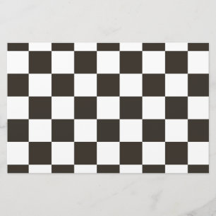 Chequered Flag (Black and White) (Checker Pattern) Stationery