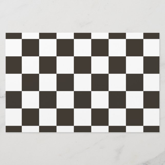 Chequered Flag (Black and White) (Checker Pattern) Stationery (Front)