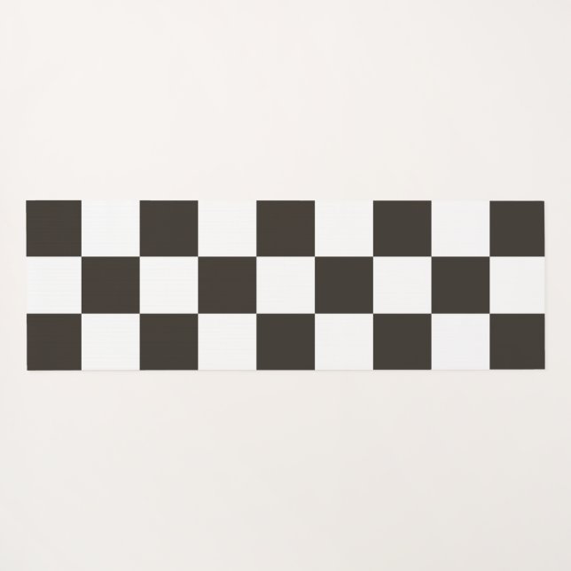 Chequered Flag (Black and White) (Checker Pattern) Yoga Mat (Back (Horizontal))