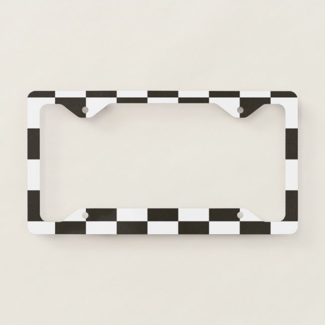 Chequered Flag pattern License Plate Frame (Front)