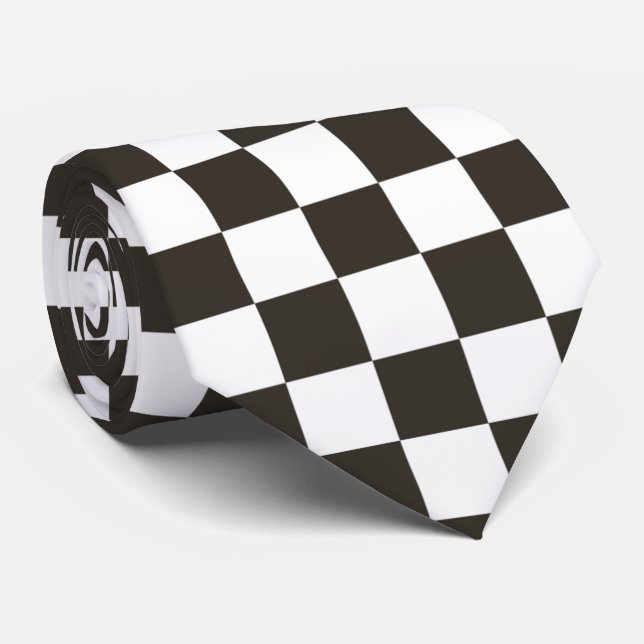 Chequered Flag pattern Neck Tie (Rolled)
