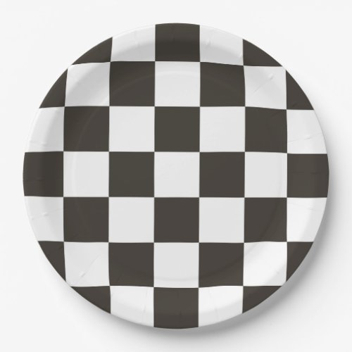 Chequered Flag pattern Paper Plates