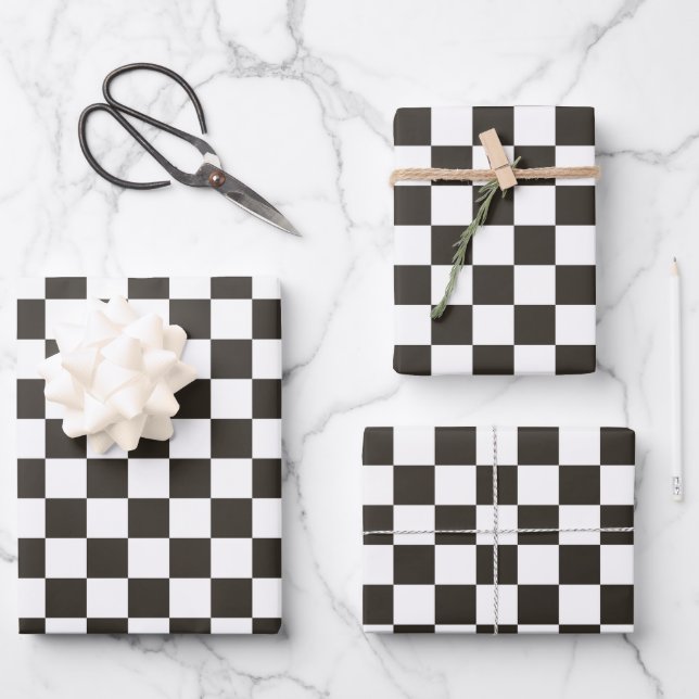 Chequered Flag pattern Wrapping Paper Sheets (Front)