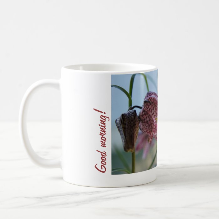 chequered lily “Good morning “ Coffee Mug