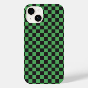 chequered pattern checkered squares chess green bl Case-Mate iPhone 14 case