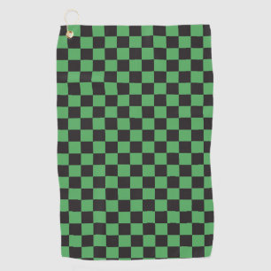 chequered pattern checkered squares chess green bl golf towel