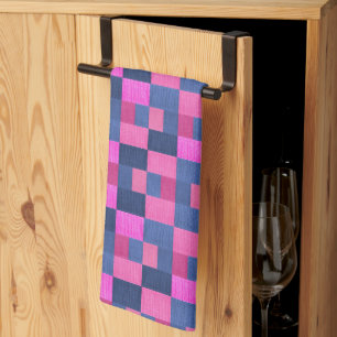 CHEQUERED TEXTILE FABRIC BLOCKS KITCHEN TOWEL