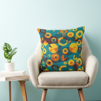 Cherful Eclectic Contemporary Mid-century Style Throw Pillow