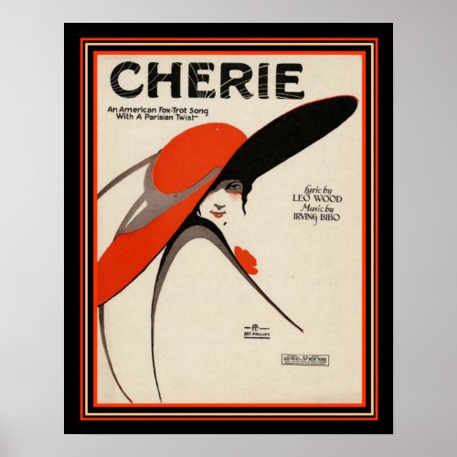 Cherie Deco Foxtrot Sheet Music Print 16 x 20