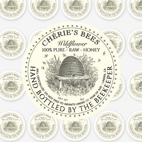 Chrieâs Bees Wildflower Vinyl Honey 225â v2 Sticker