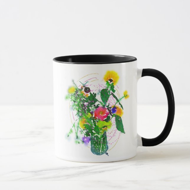 Cherie's Blooms! Black 11 oz Combo Mug (Right)