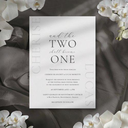 Cherise Elegant Simple Catholic Wedding Invitation