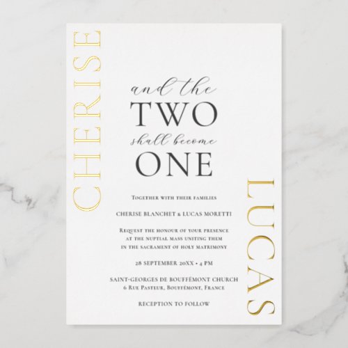 Cherise Simple Elegant Gold Foil Invitation