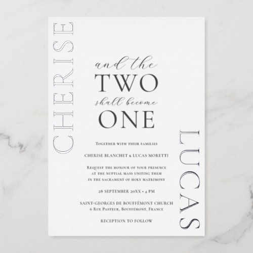 Cherise Simple Elegant Silver Foil Invitation