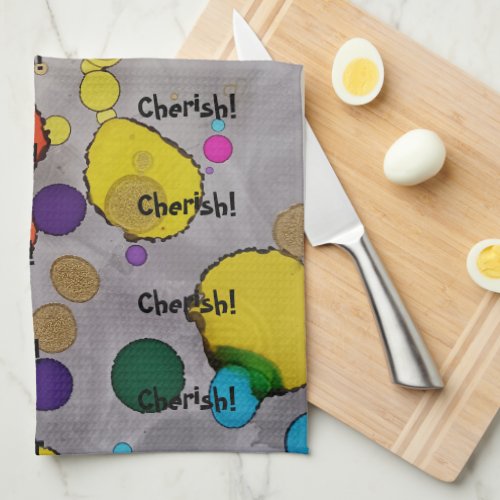Cherish a playful and colorful time kitchen towel