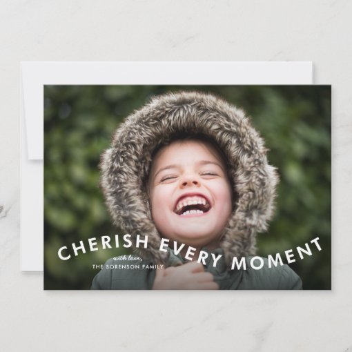 Cherish Every Moment Curves Photo Christmas Card Zazzle