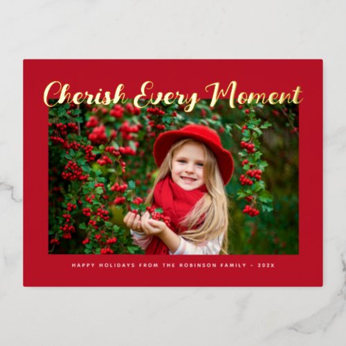 cherish every moment merry christmas greeting card