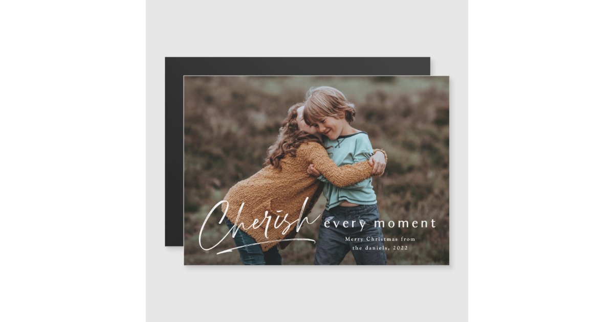 Cherish Every Moment Script Photo Merry Christmas Zazzle
