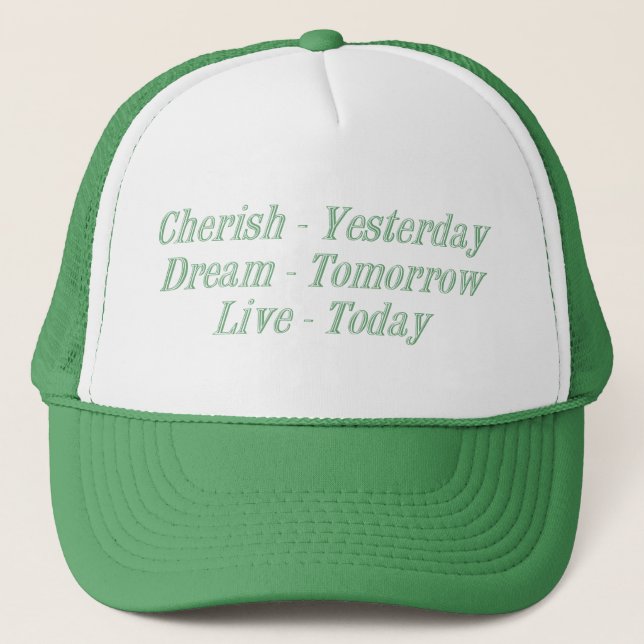 Cherish green trucker hat (Front)