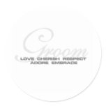Cherish Groom Classic Round Sticker