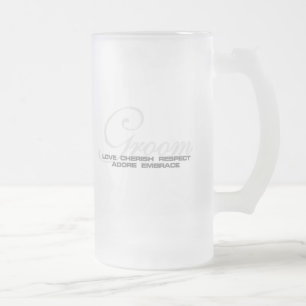 Cherish Groom Frosted Glass Beer Mug