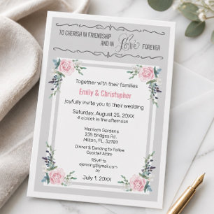 Cherish In Friendship & Love Wedding Invite