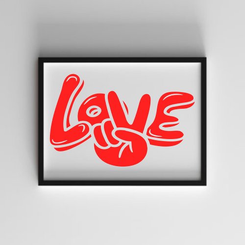 Cherish Love Valentines Day Graphic Art  Poster