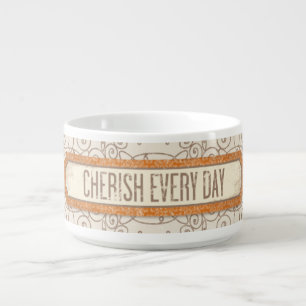 Cherish Orange Soup Chili Chowder Bowl Mug
