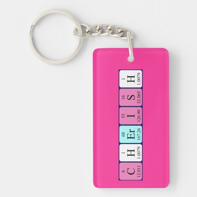 Cherish periodic table name keyring (Front)