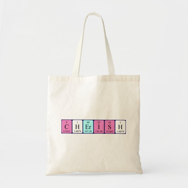 Cherish periodic table name tote bag (Front)