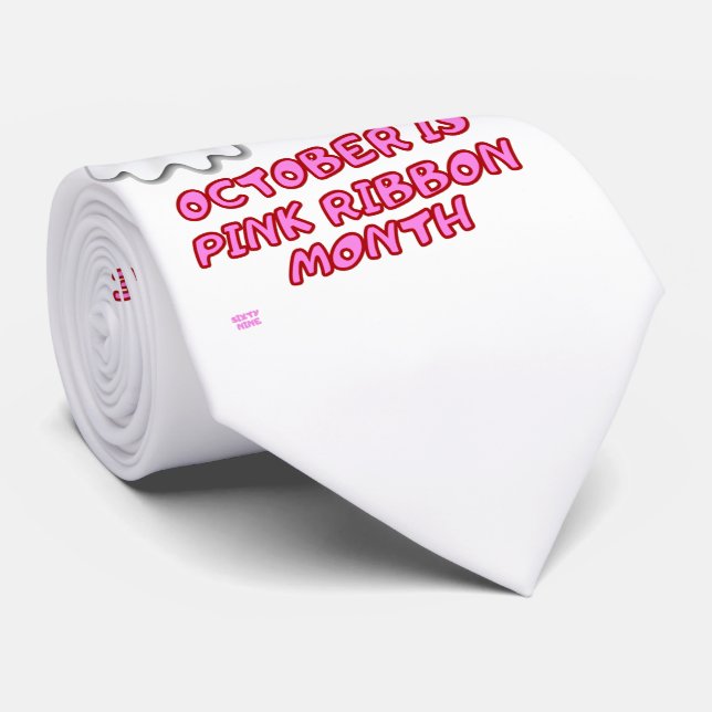 "CHERISH THE BOO BEES" funny Pink Ribbon    Neck Tie (Rolled)