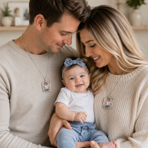 Cherish the Moment Photo New Parent Silver Plated Necklace
