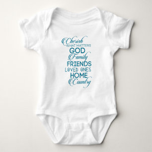 Cherish What Matters Teal Baby Bodysuit