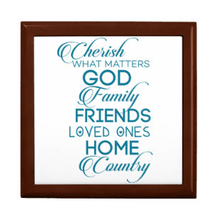 Cherish What Matters Teal Gift Box