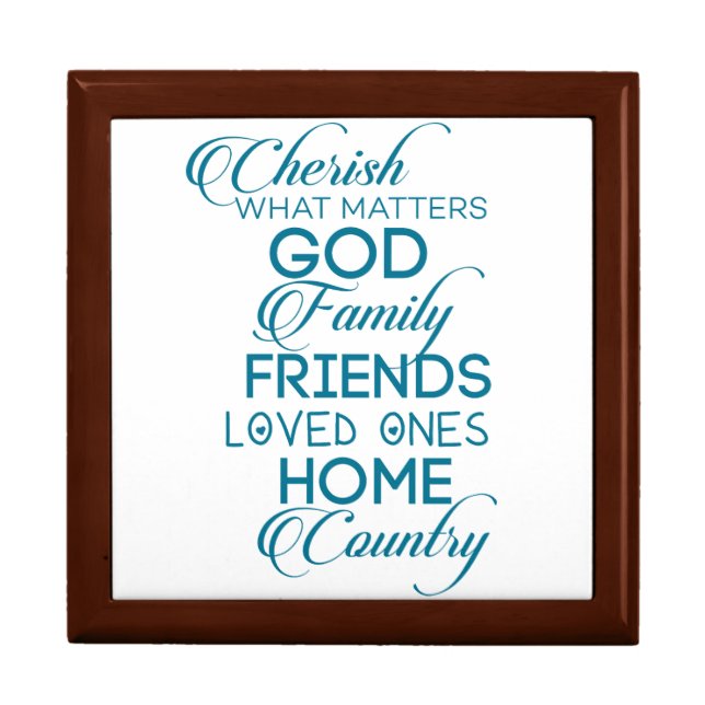 Cherish What Matters Teal Gift Box (Front)