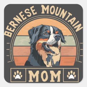 Cherish Your Love: Bernese Mountain Dog Mom Square Sticker