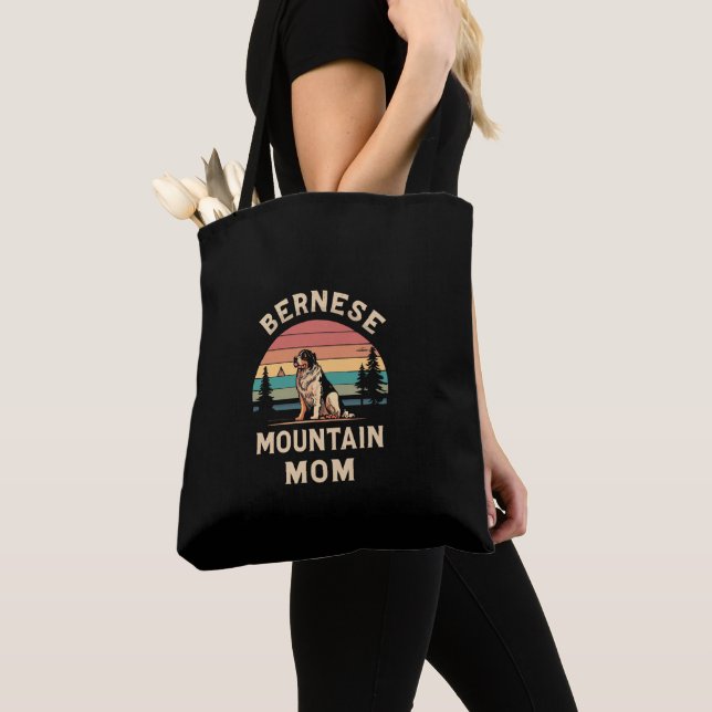 Cherish Your Love: Bernese Mountain Dog Mom Tote Bag (Close Up)